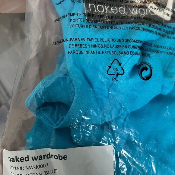 NWT Naked Wardrobe NW Scoop Me Up Long Sleeve Romper Ocean Blue sz XXS Snatched - Picture 9 of 10